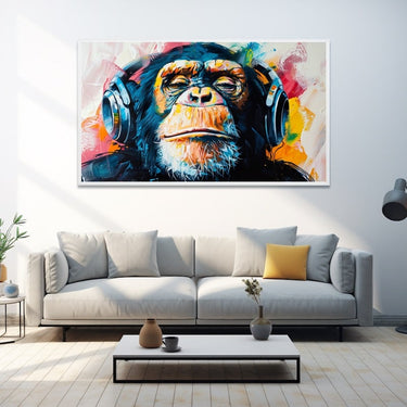 Monkey with Headphones Painting